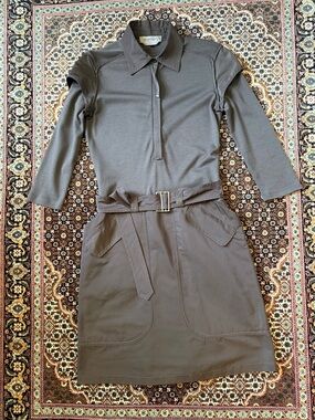 Stylish vintage Sportmax dress in a deep chocolate brown Size M made in Italy 🇮🇹